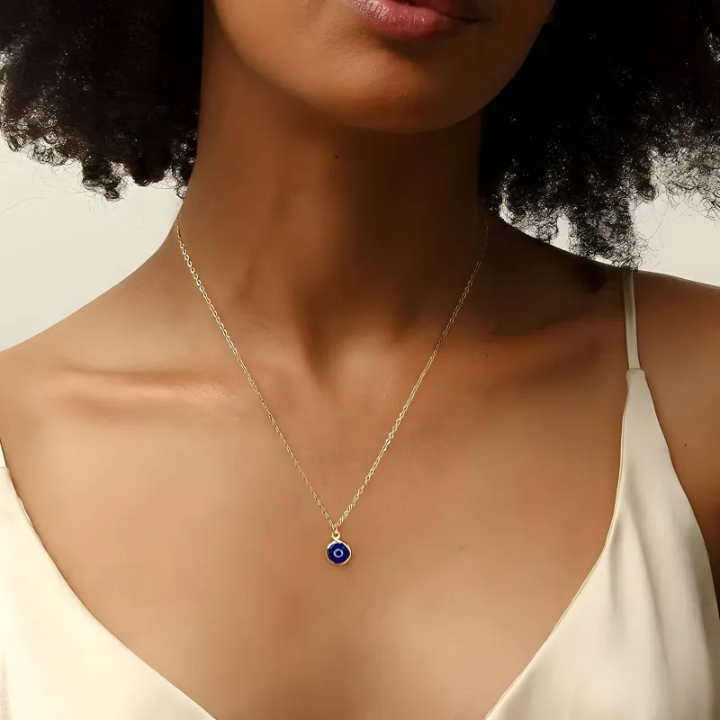Nazaria Evil Eye Pendant Necklace - 18K Gold Plated Protection Charm