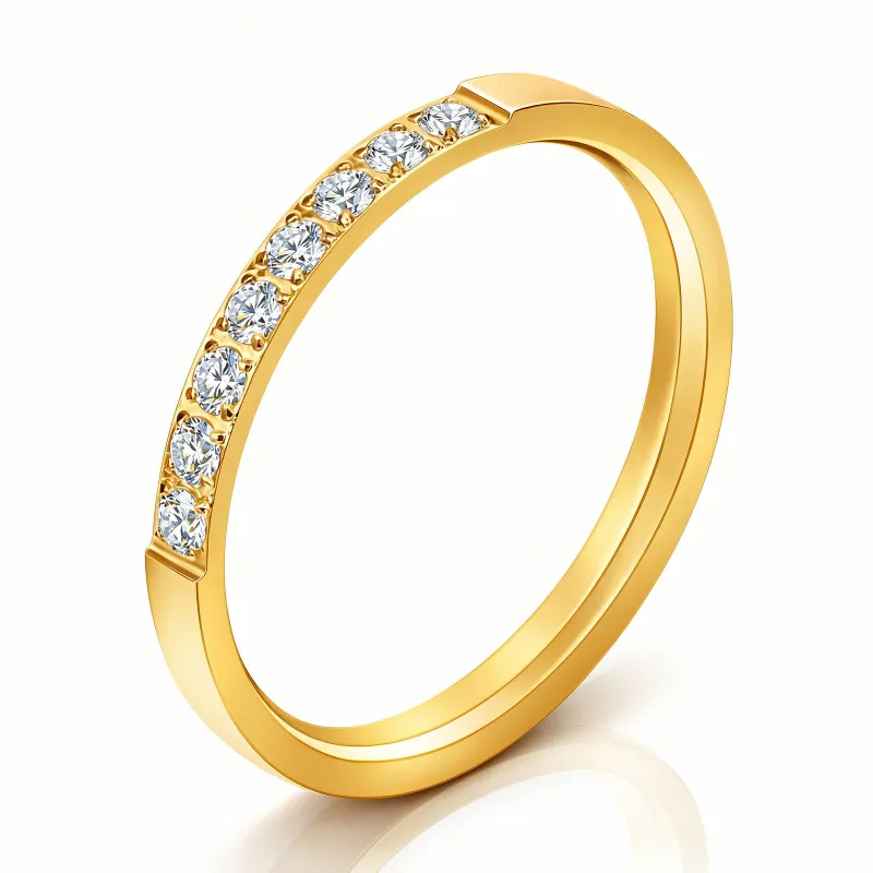 Eternal Band 18K Gold Plated Half Eternity Crystal Ring