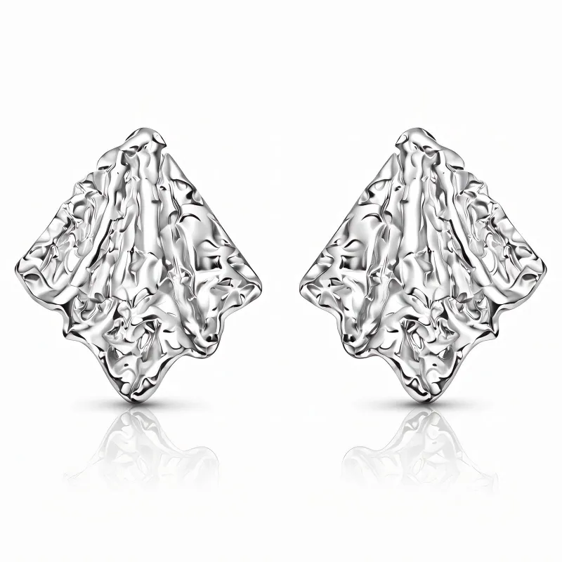  Lustra Crushed Foil Stud Earrings