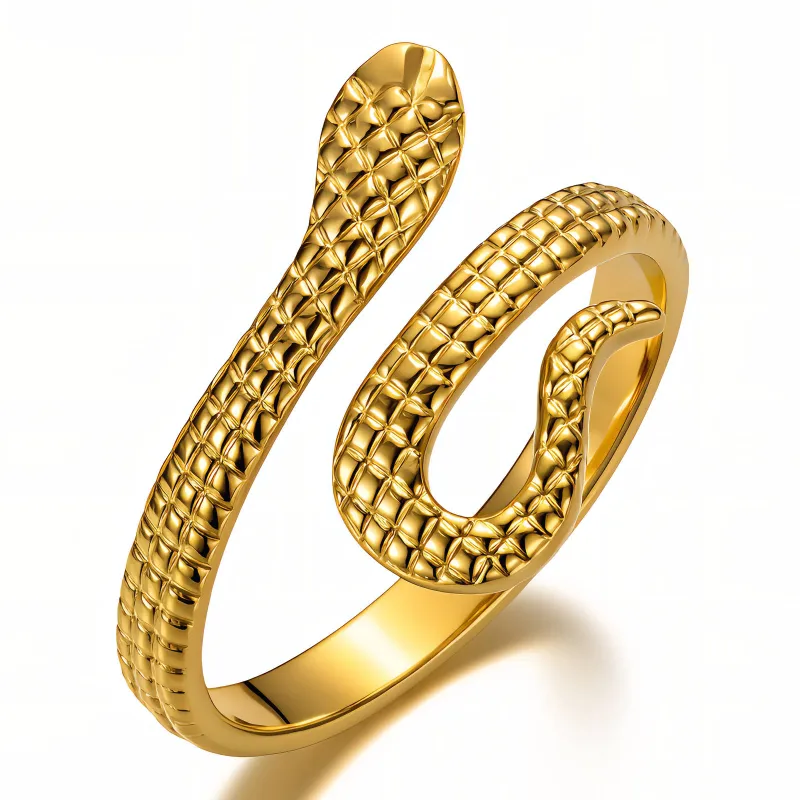 Sea King 18K Gold Plated Seahorse Wrap Open Ring 1